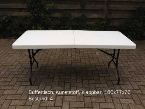 Buffettisch, Kunststoff, Banketttisch 180x77x76