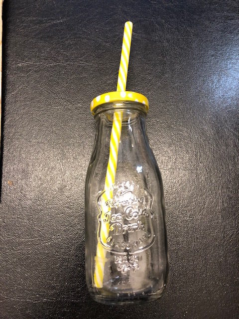 Flasche Saftglas Smoothie mit Deckel 16cm