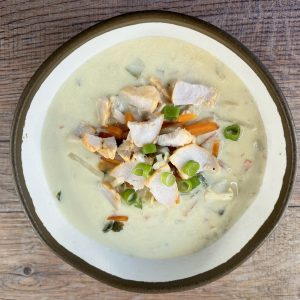 Indische Curry-Creme-Suppe mit Hähnchenfleisch - 1L