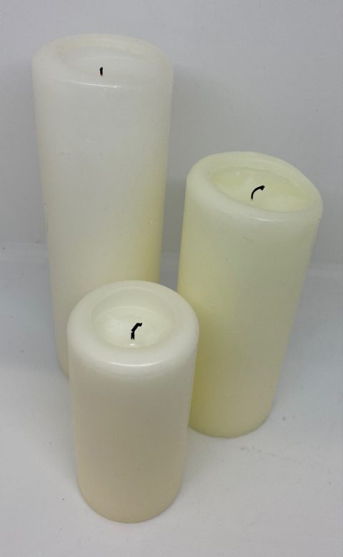 Gebrauchte Blockkerze, Kerze, Natur 15cm weiß - Angebrannt RECYCLE / REUSE
